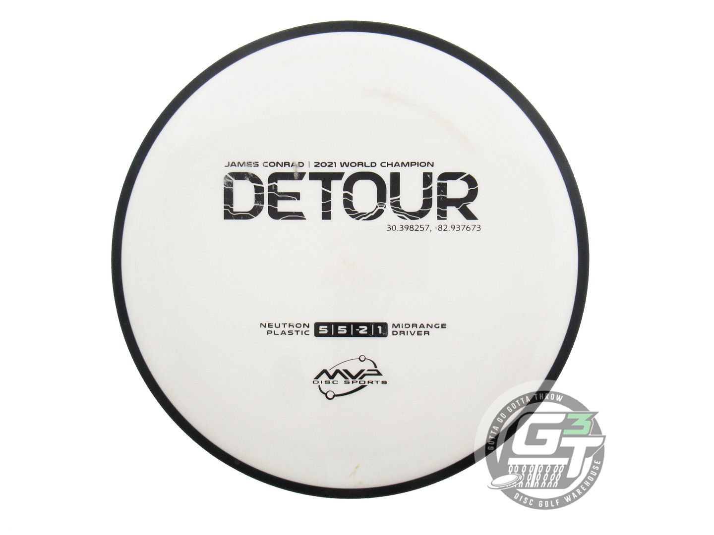 USED MVP Disc Sports [CONRAD] Neutron Detour 172g White Midrange Golf Disc