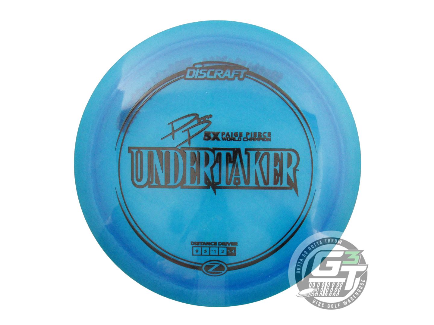 USED Discraft [PIERCE] Z Undertaker 176g Blue Black Stamp Distance Driver Disc