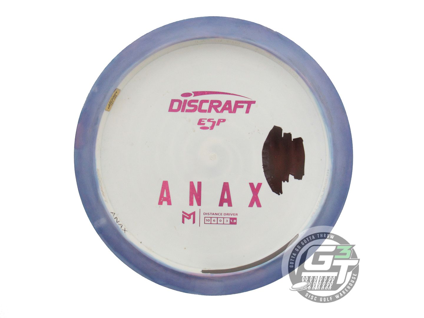 USED Discraft [McBETH] Backstamp ESP Anax 171g White HOME DYED Driver Golf Disc