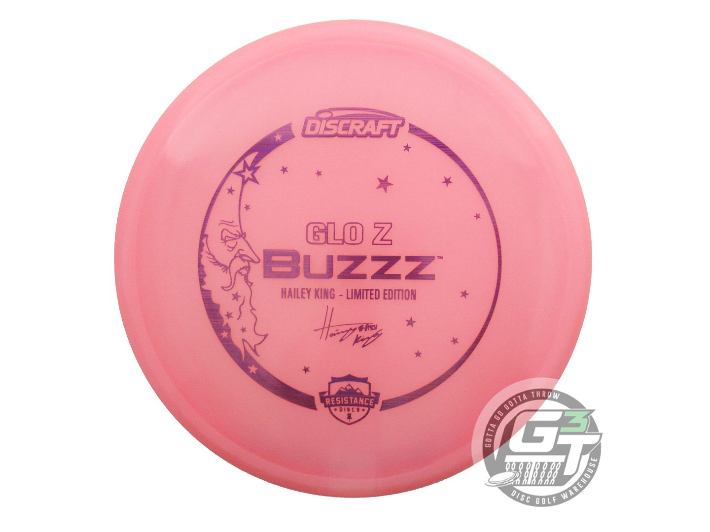 USED Discraft [KING] Glo Z Buzzz 180g Pink Teal Shatter A Midrange Disc