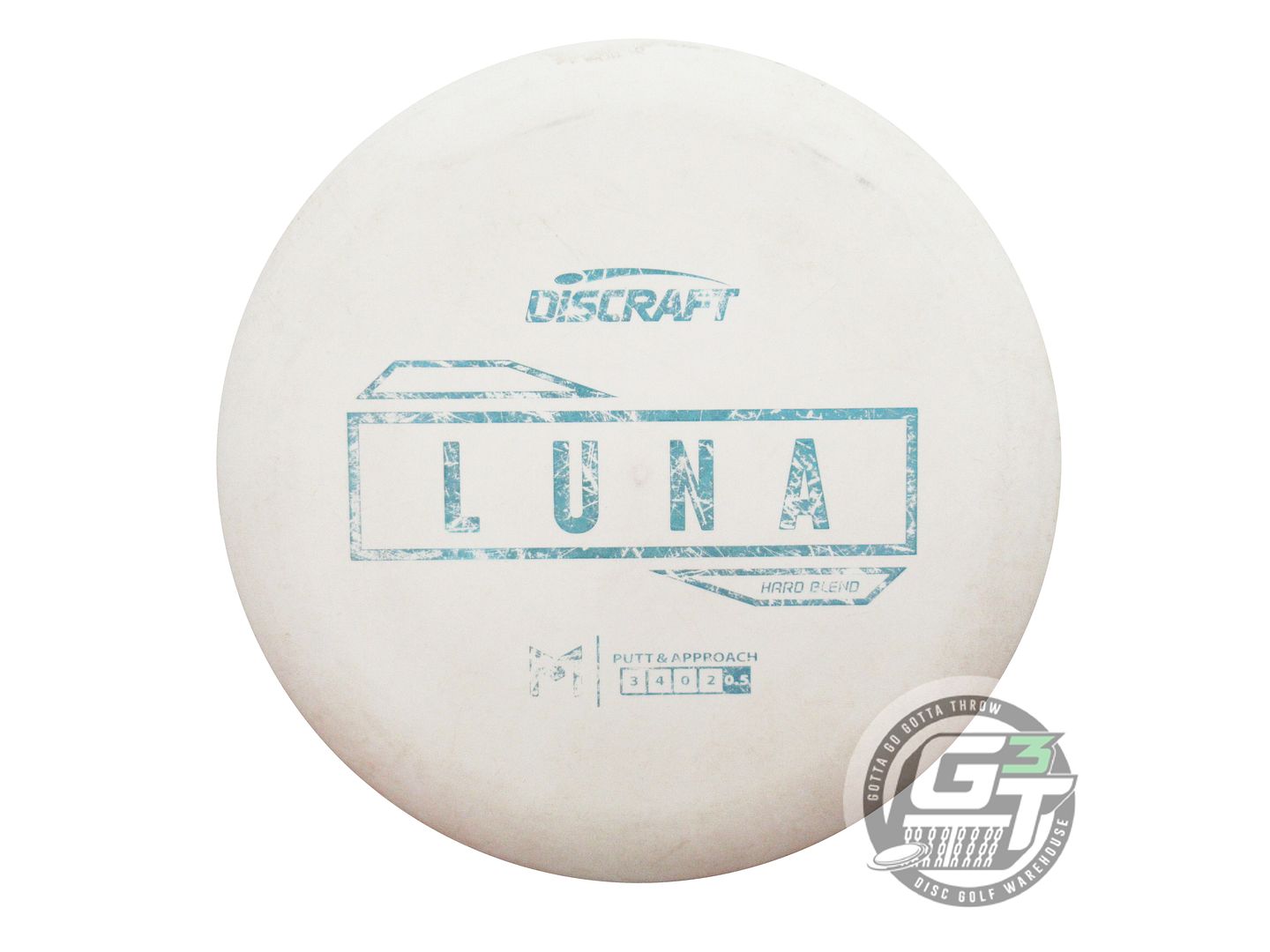 USED Discraft Hard Blend Luna 174g White Blue Stamp A Putter Golf Disc