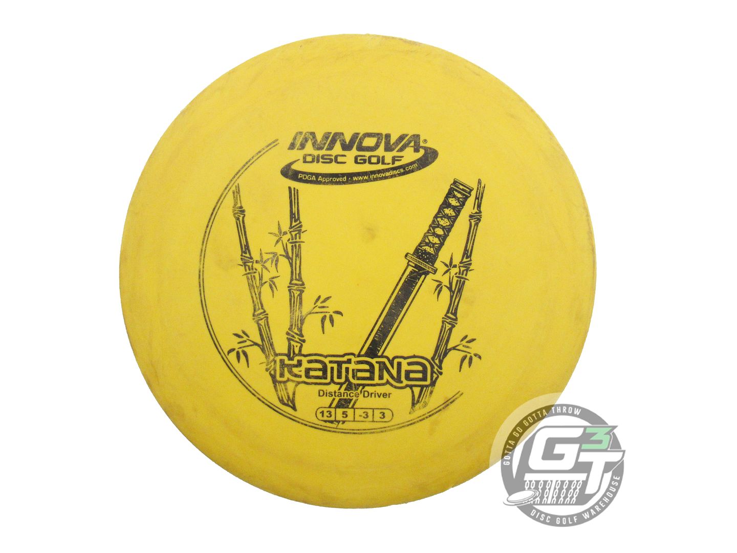 USED Innova DX Katana 168g Yellow Black Stamp Distance Driver Golf Disc