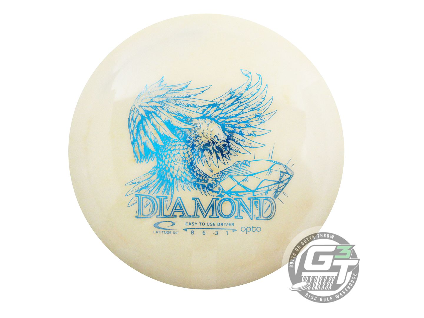 USED Latitude 64 Opto Diamond 159g White Blue Foil Fairway Driver Golf Disc