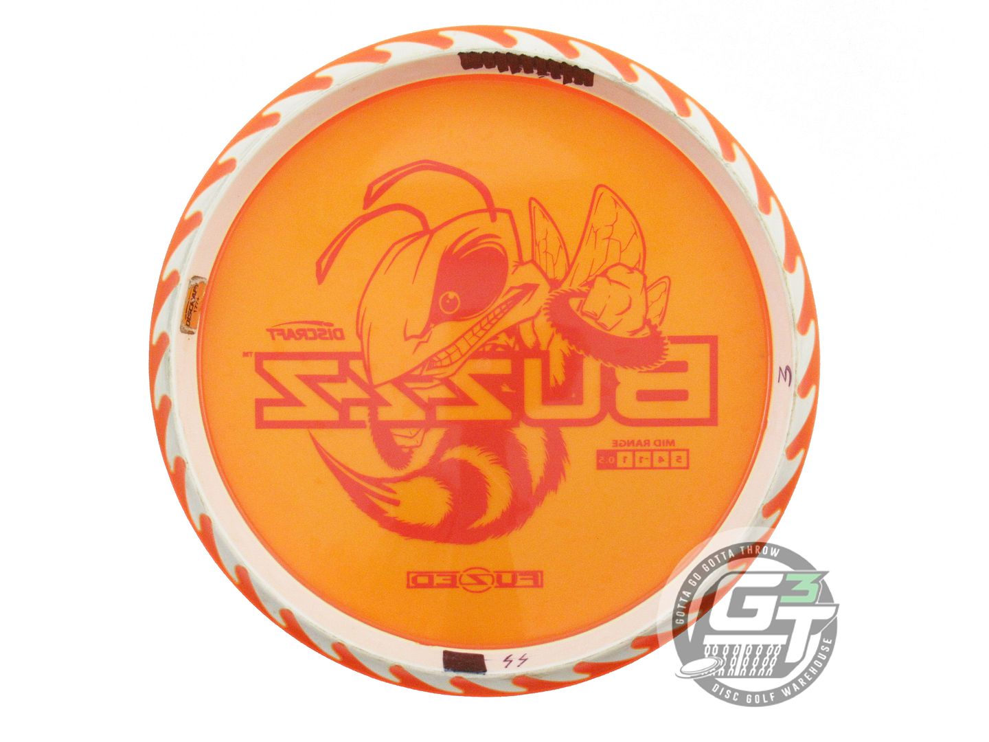 USED Discraft FuZed BuzzzSaw Buzzz 180g Orange Red Stamp Midrange Golf Disc