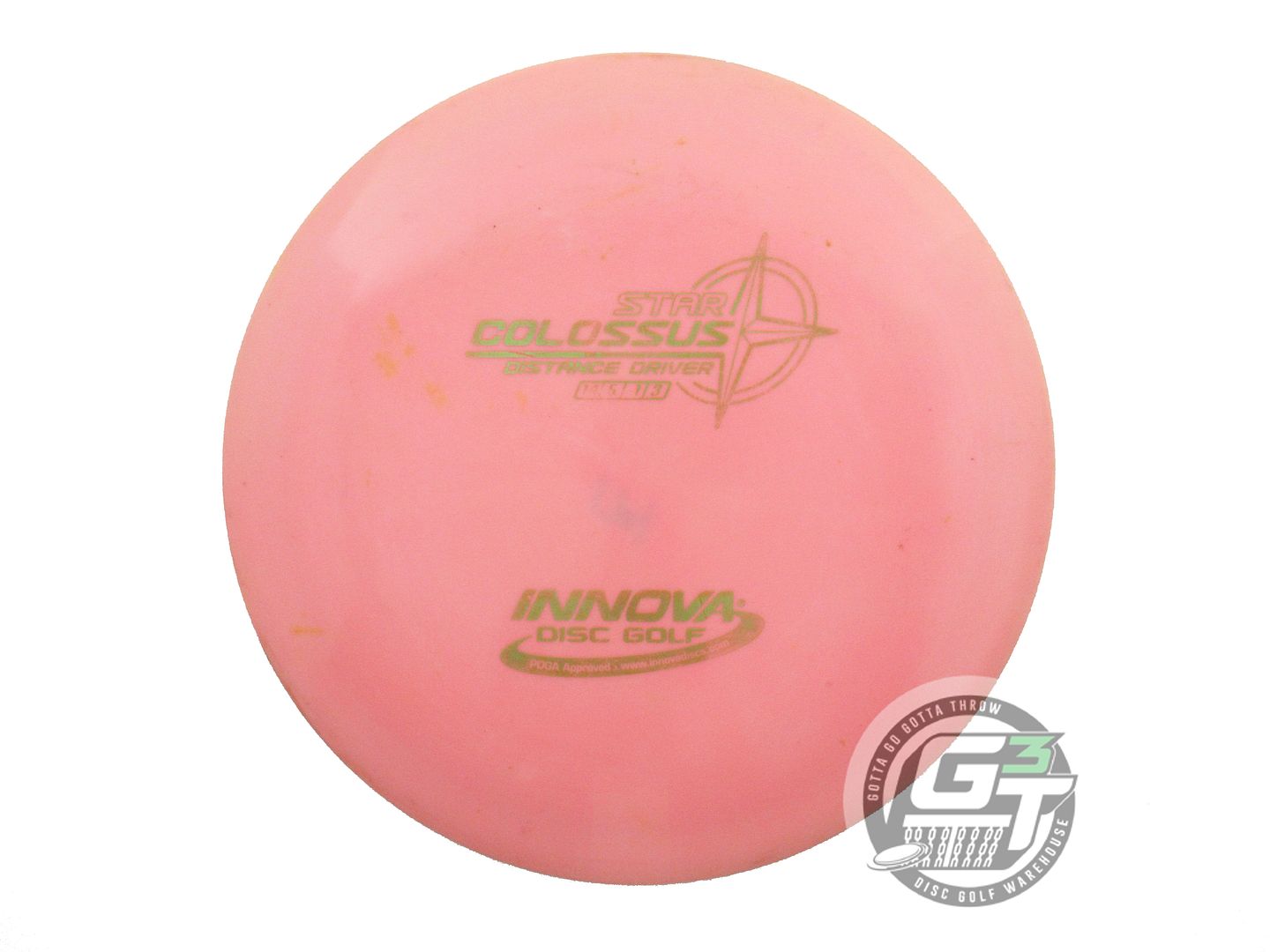 USED Innova Star Colossus 174g Pink Lime Foil Distance Driver Golf Disc