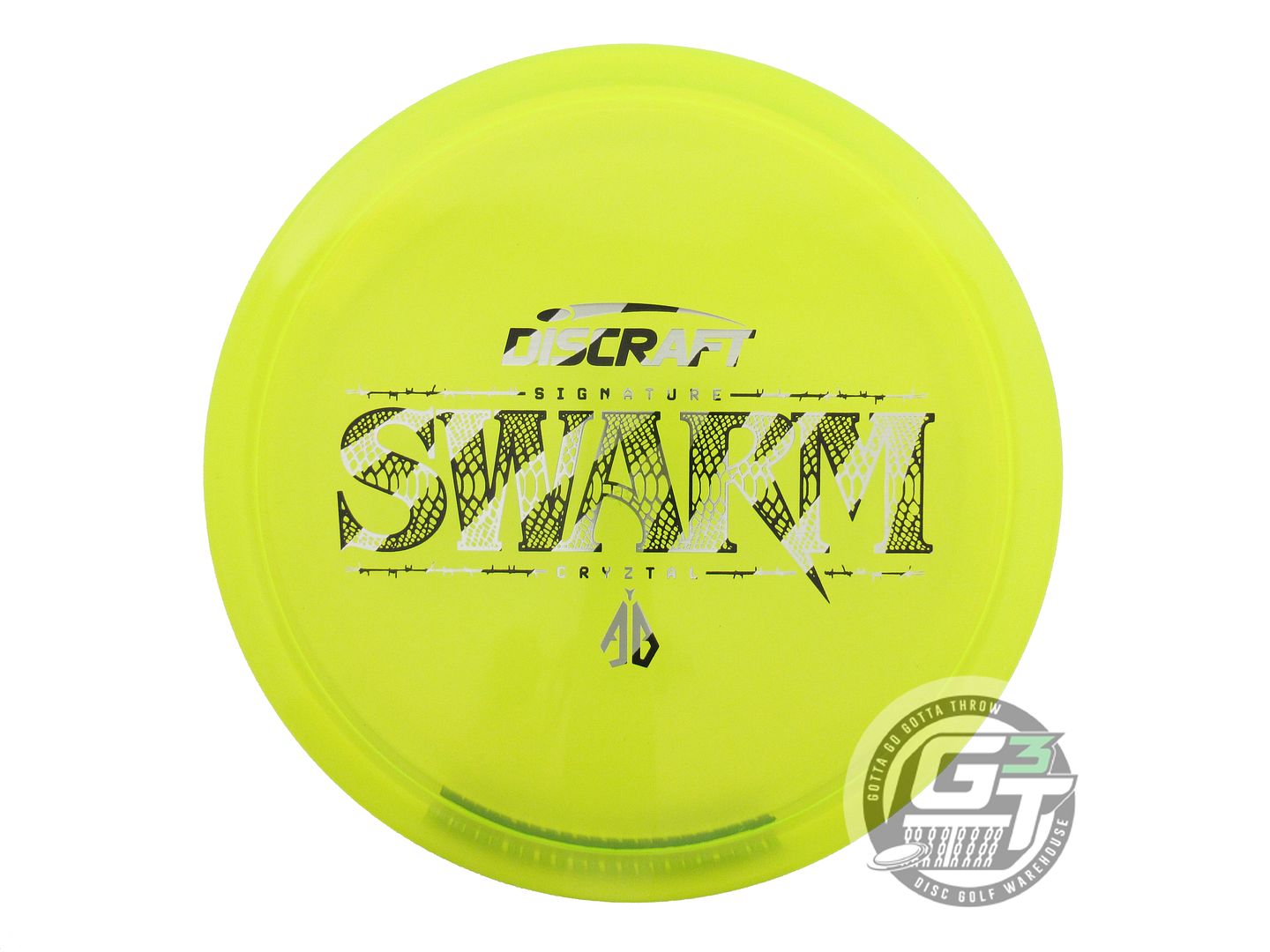 USED Discraft [BARELA] CryZtal Swarm 177g Yellow Zebra Foil Midrange Golf Disc