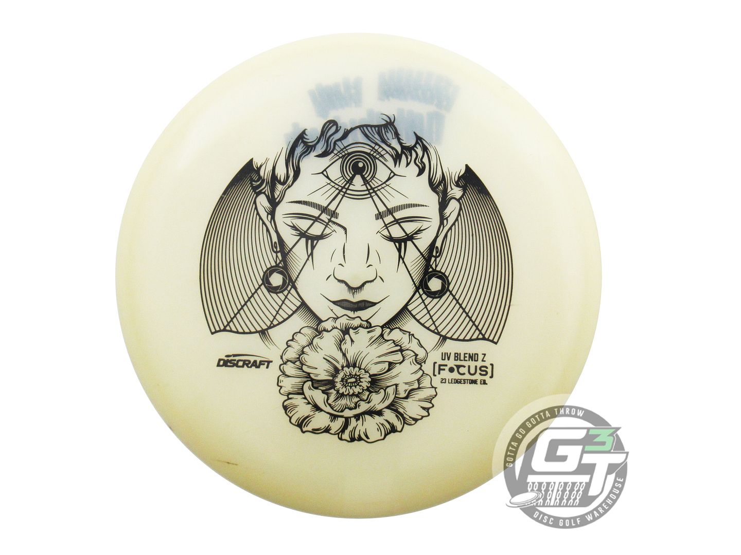 USED Discraft [LEDGESTONE] UV Focus 174g Black Stamp Putter Golf Disc