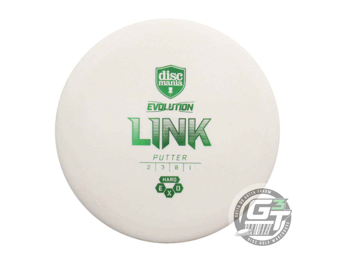 USED DiscMania EXO Hard Link 174g White Green Foil Putter Golf Disc