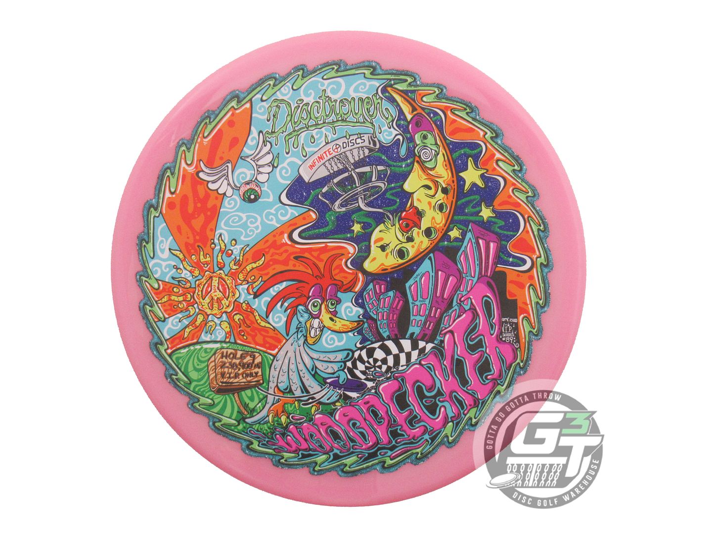 NOS Disctroyer A-Medium Woodpecker 175g Pink VIP SERIES Midrange Golf Disc
