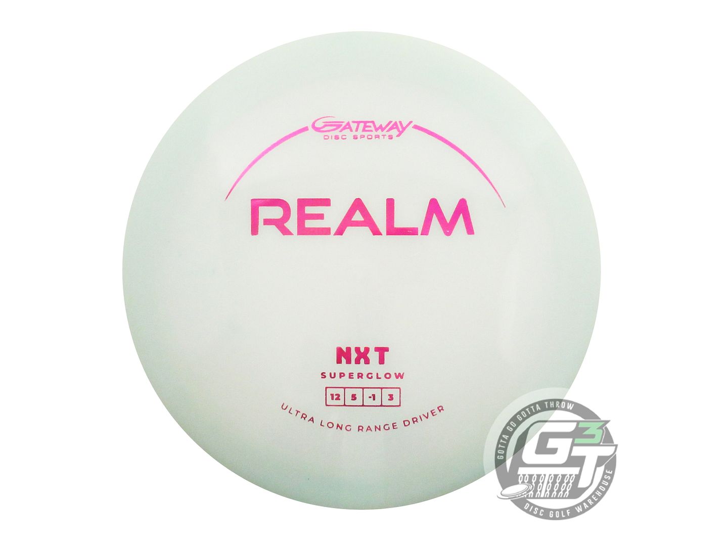 NOS Gateway NXT Glow Realm 176g Pink Holo Foil Distance Driver Golf Disc