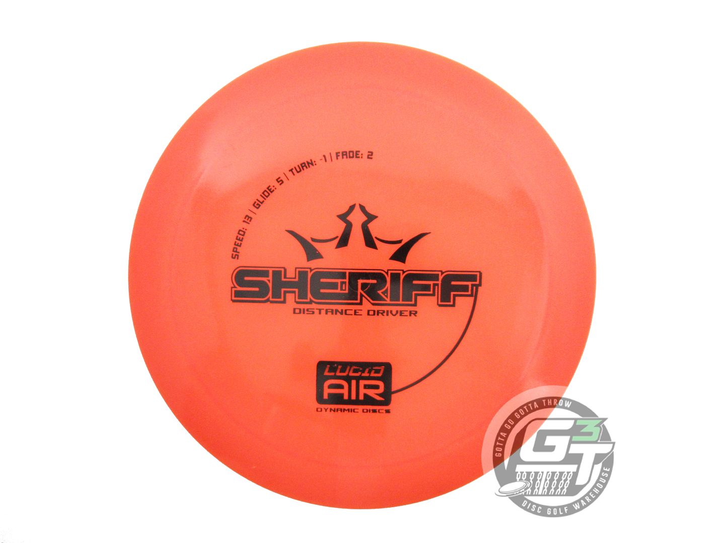 USED Dynamic Discs Lucid AIR Sheriff 165g Orange Black Stmp Distance Driver Disc
