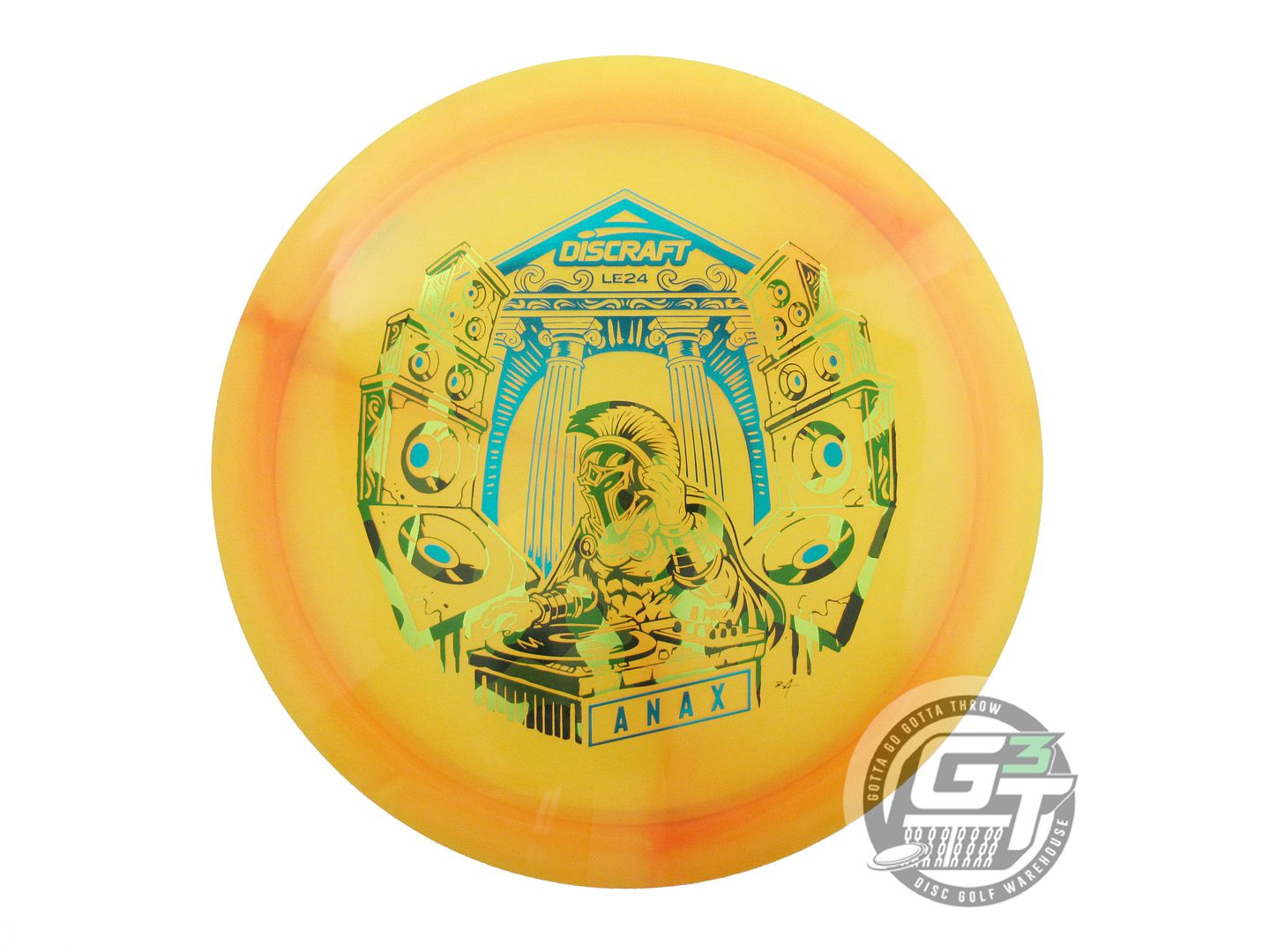 NOS Discraft [LEDGESTONE] Swirly Z Anax 175g Yellow-Orange Driver Golf Disc