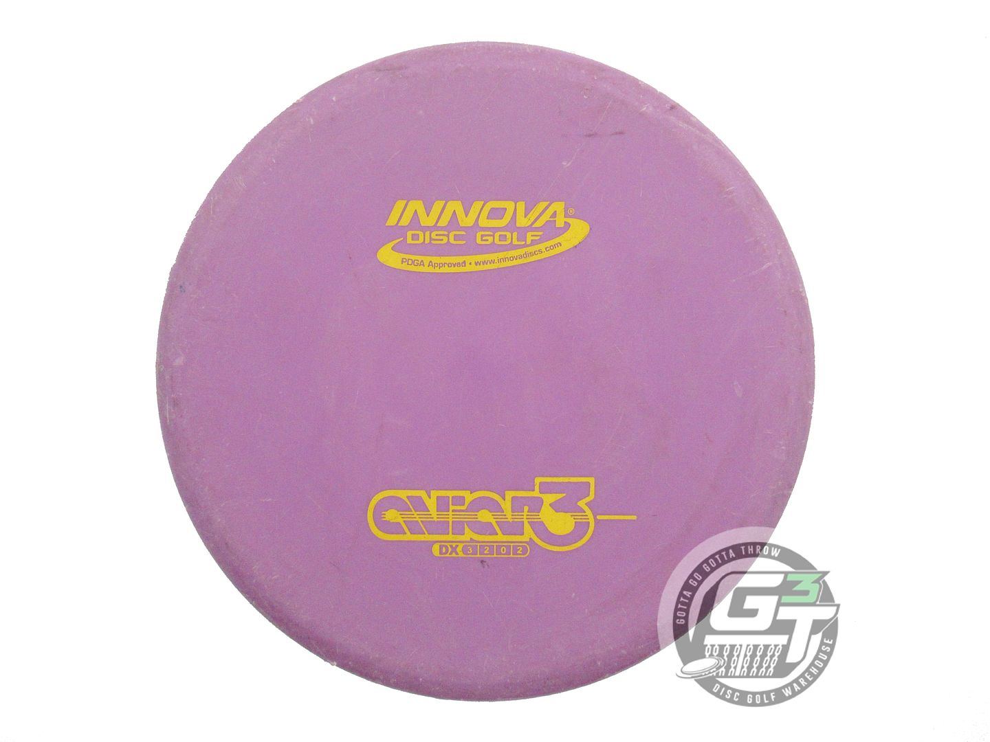 USED Innova DX Aviar3 173g Purple Yellow Stamp Putter Golf Disc