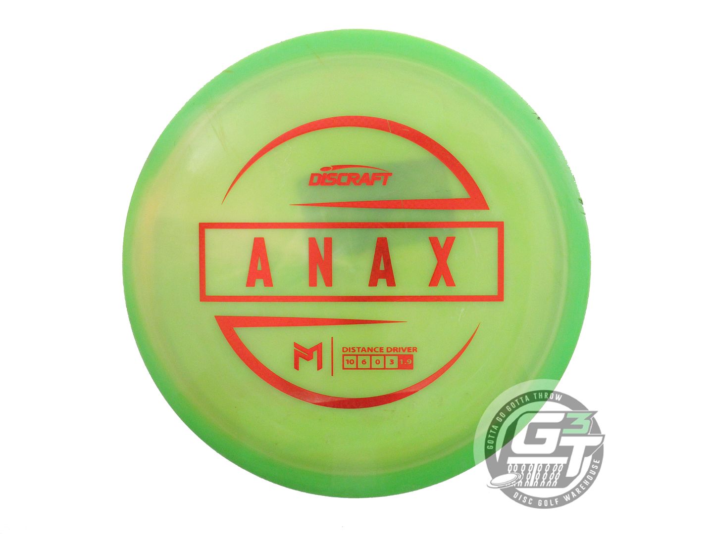 USED Discraft [McBETH] ESP Anax 174g Lime Red Weave Foil Driver Golf Disc