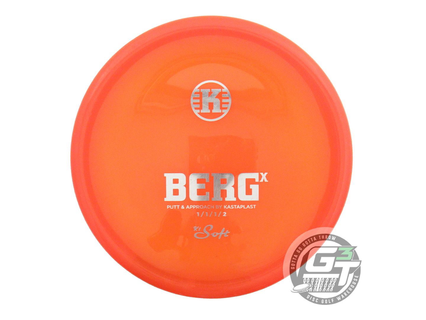USED Kastaplast K1 Soft Berg X 174g Orange Silver Foil Putter Golf Disc