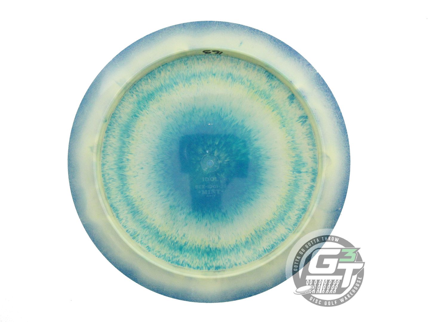 USED Mint Discs Elixir Idol 163g Blue-Yellow Flag Foil Distance Driver Golf Disc