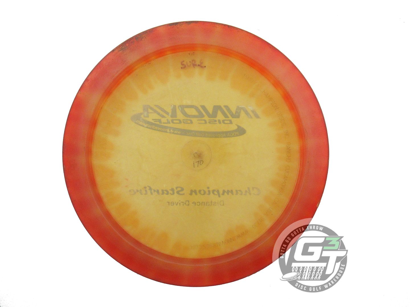 USED Innova I-DYE Champion Starfire 170g Red Burst PFN Distance Driver Golf Disc