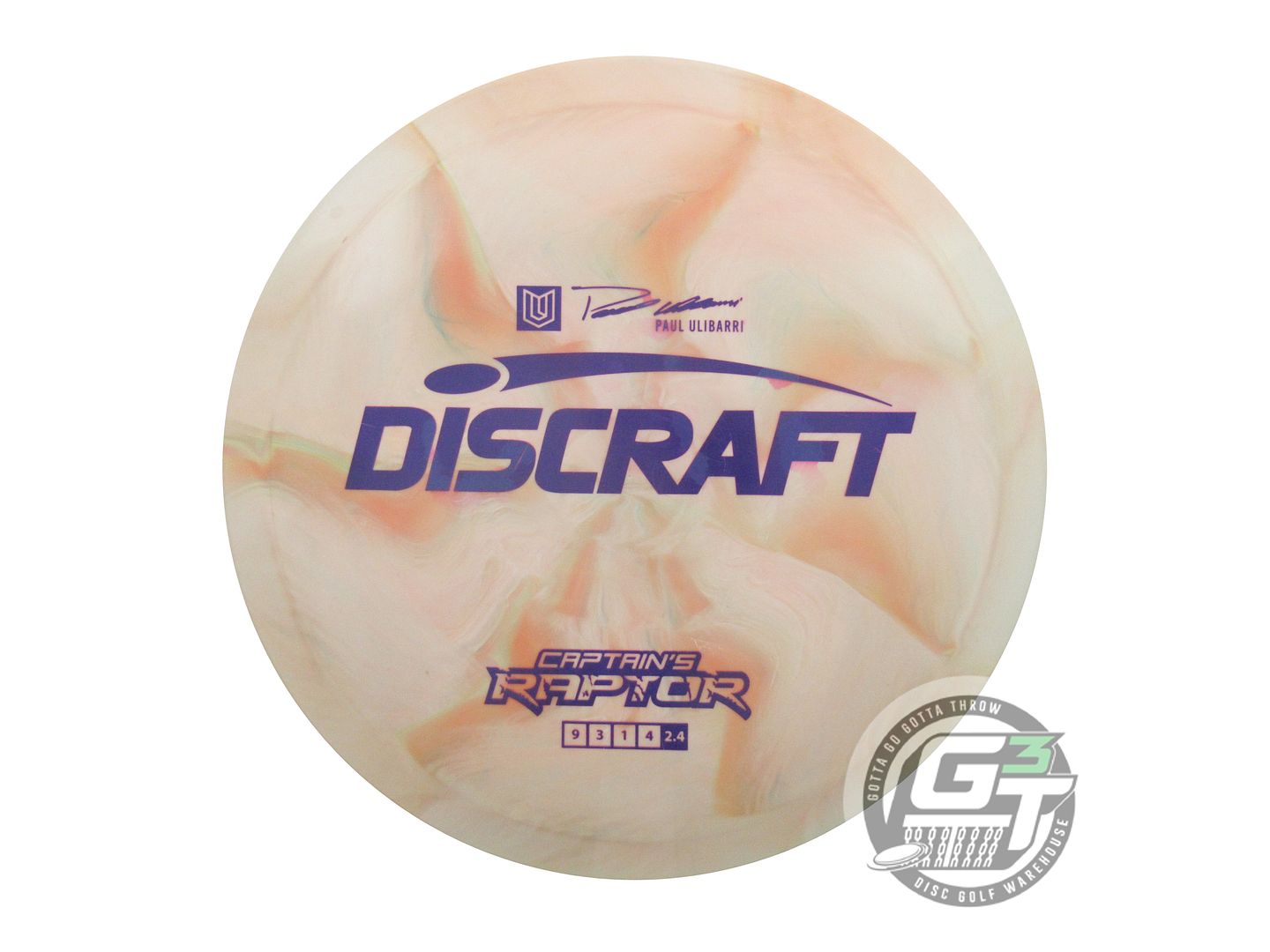 USED Discraft [CAPTAIN'S] ESP Raptor 174g Cream-Peach Distance Driver Golf Disc