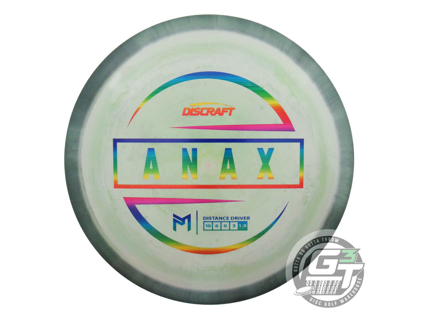 USED Discraft [McBETH] ESP Anax 173g Green-Lime Rainbow Laser Driver Golf Disc