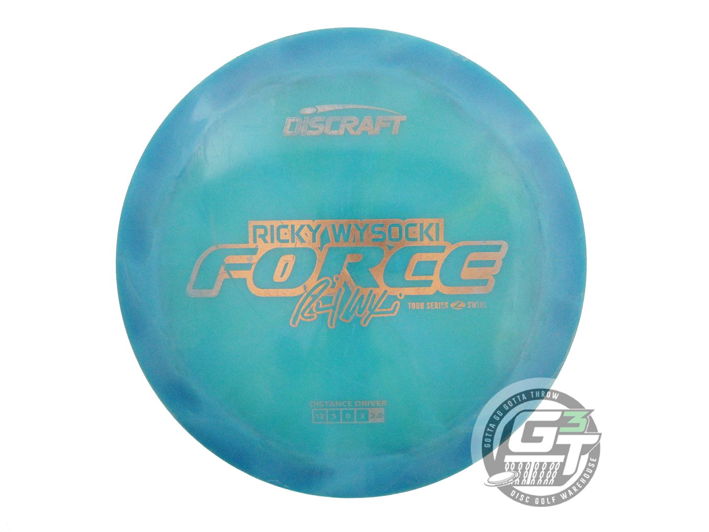 USED Discraft [WYSOCKI] Z Swirl Force 175g Blue-Green Distance Driver Golf Disc