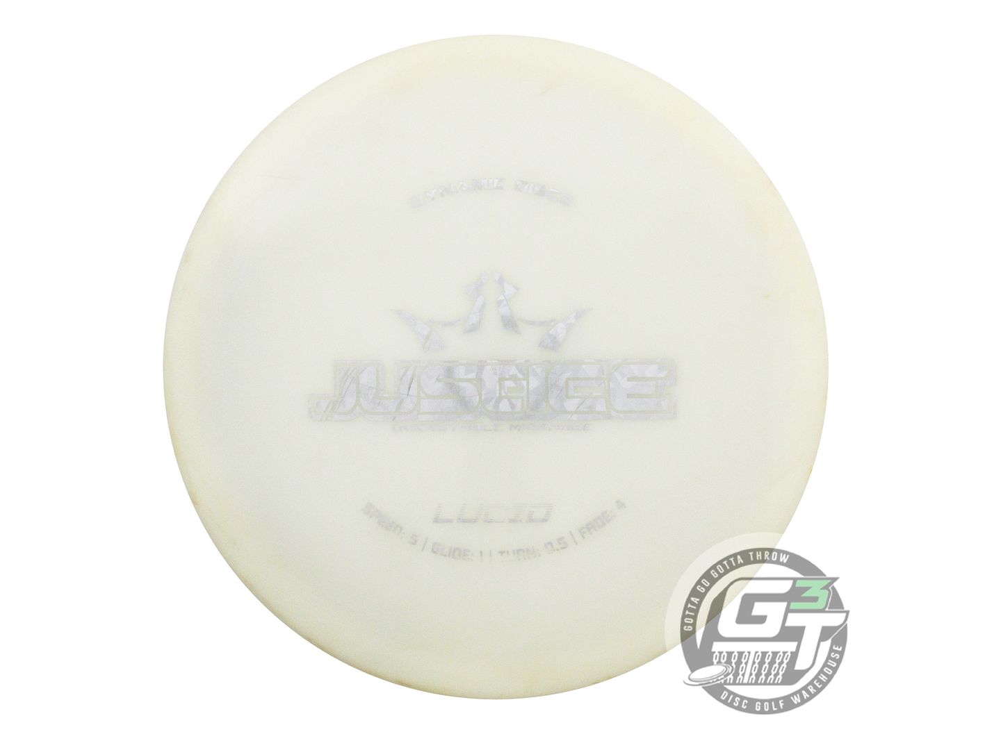 USED Dynamic Discs Lucid Justice 174g White Silver Shatter Foil Midrange Disc