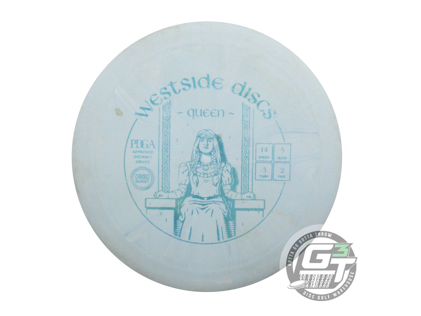 USED Westside Discs Origio Burst Queen 174g Sky Teal Foil Distance Driver Disc