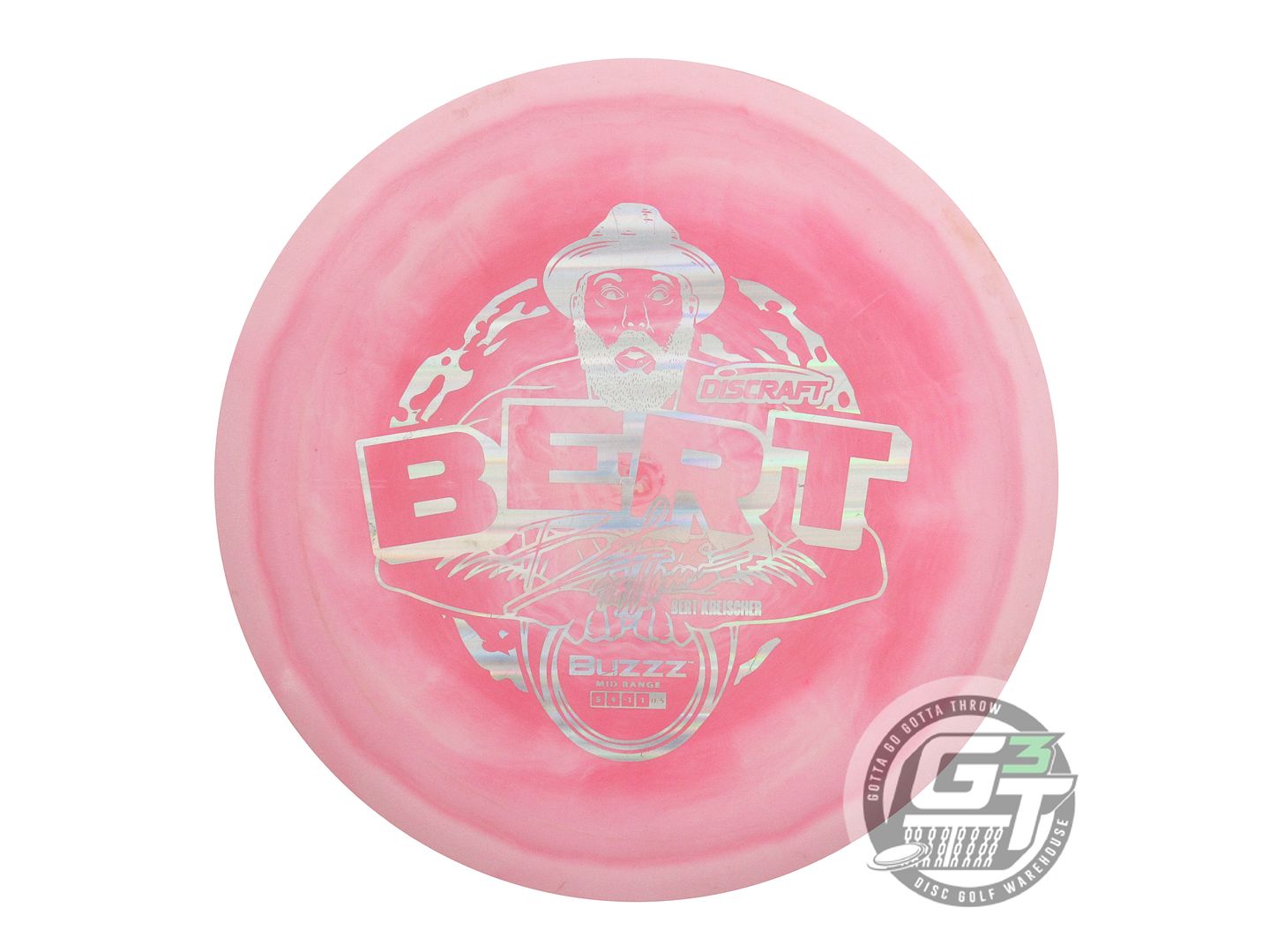 USED Discraft [KREISCHER] ESP Buzzz 180g Pink Silver Holo Midrange Golf Disc