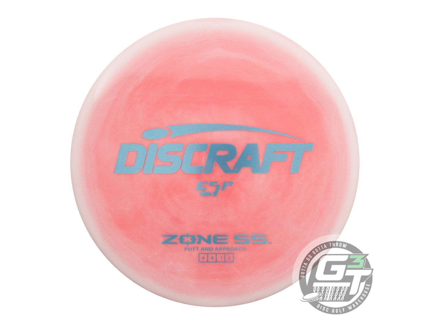 USED Discraft ESP Zone SS 176g White-Pink Periwinkle Foil Putter Golf Disc