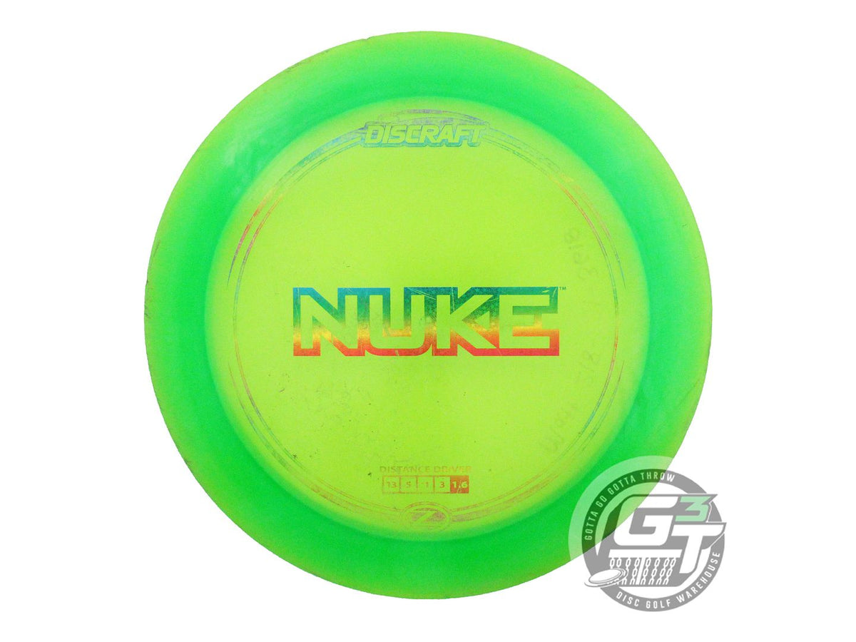 USED Discraft Z Nuke 176g Green Rainbow Star Foil Distance Driver Golf Disc
