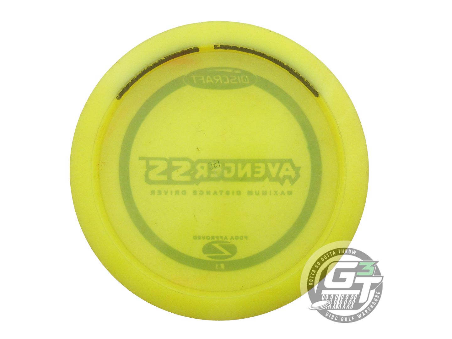 USED Discraft Z Avenger SS 172g Yellow Green Foil PFN Distance Driver Golf Disc