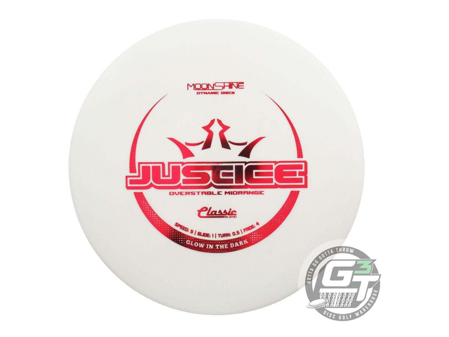 Dynamic Discs Moonshine Glow Classic Blend Justice Midrange Golf Disc (Individually Listed)