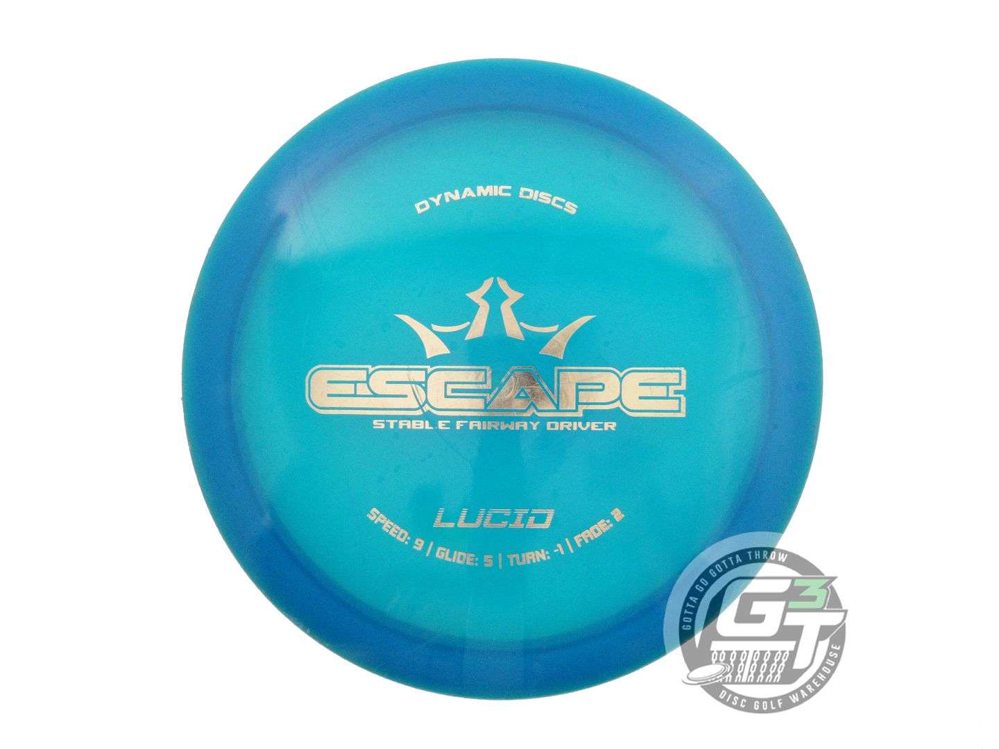 USED Dynamic Discs Lucid Escape 169g Blue Gold Foil Fairway Driver Golf Disc