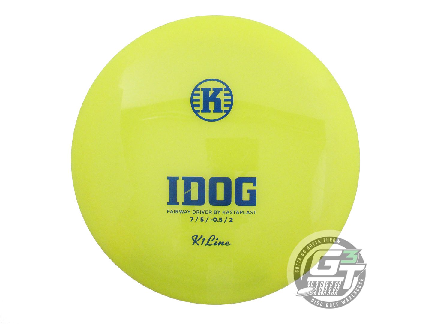 USED Kastaplast K1 Idog 176g Yellow Blue Foil Fairway Driver Golf Disc