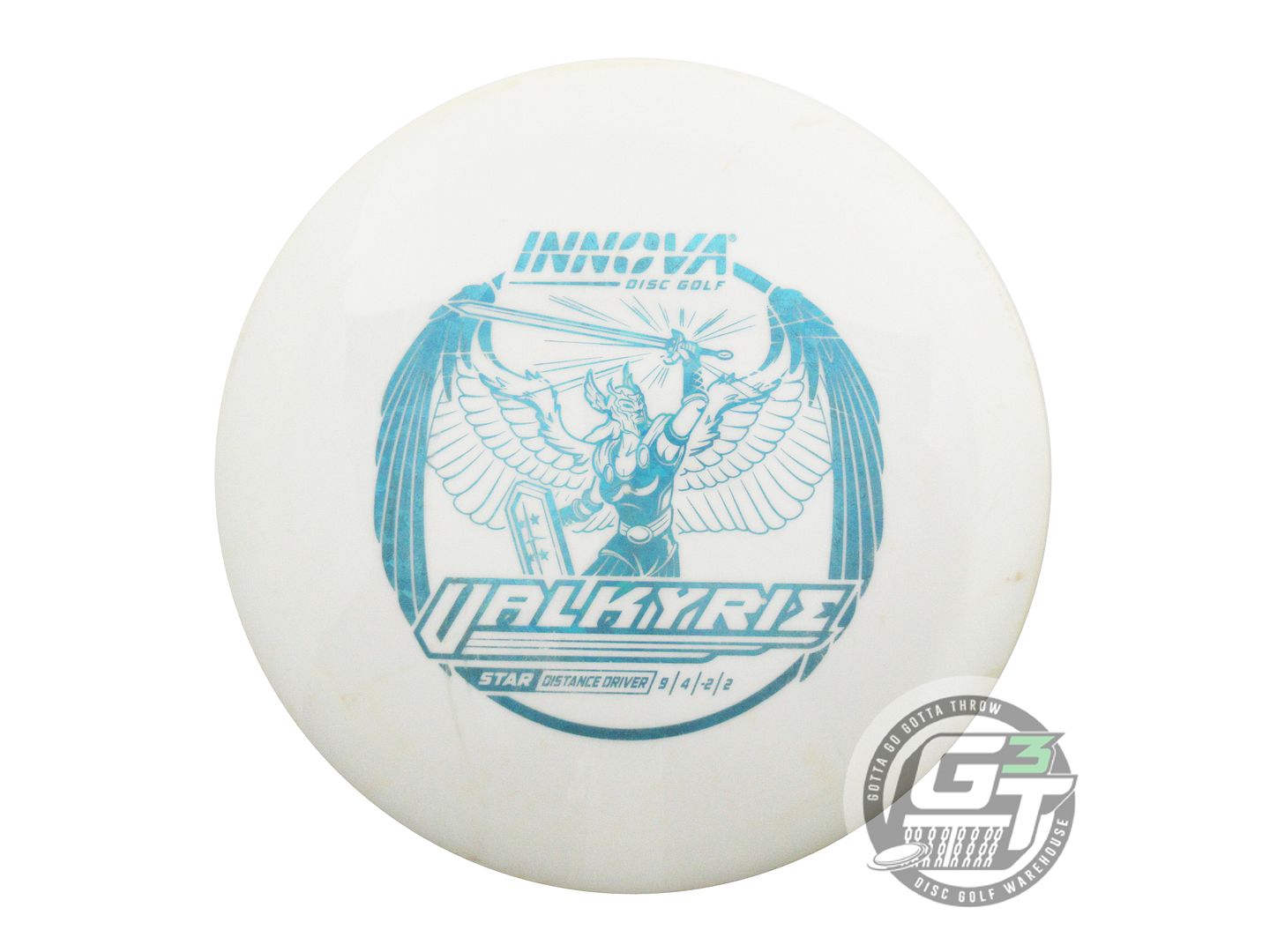 USED Innova Star Valkyrie 171g White Teal Shatter Foil Distance Driver Golf Disc