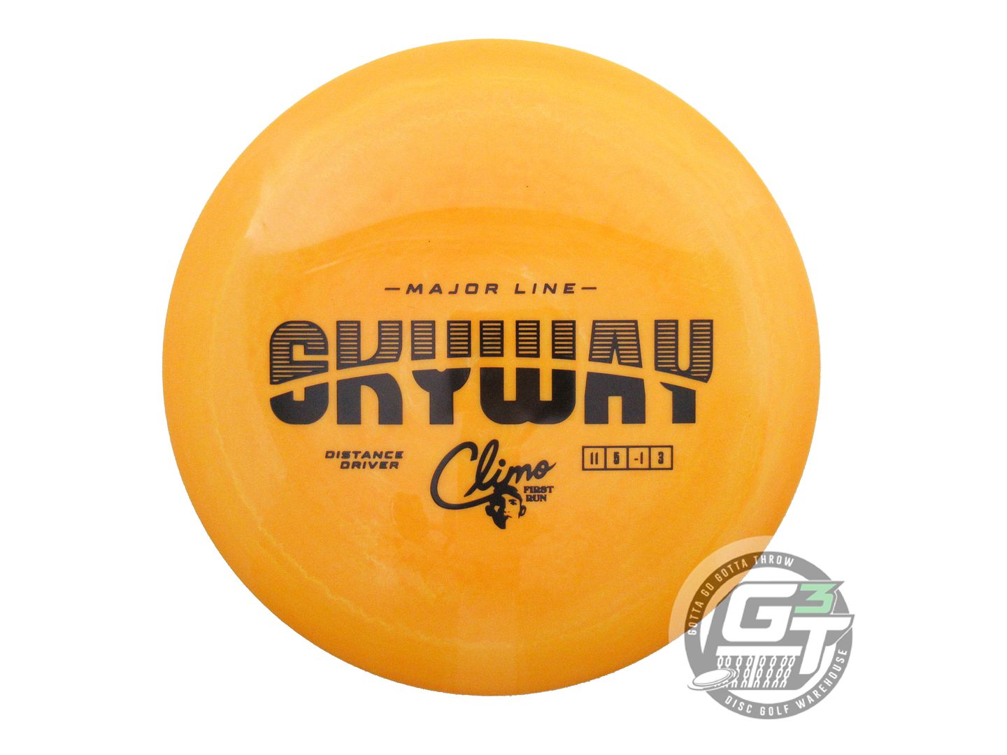 USED Climo Major Line Skyway 174g Orange Black Stamp Distance Driver Golf Disc