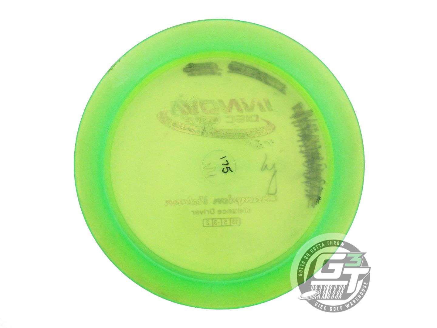 USED Innova Champion Vulcan 175g Lime Jellybean Foil Distance Driver Golf Disc