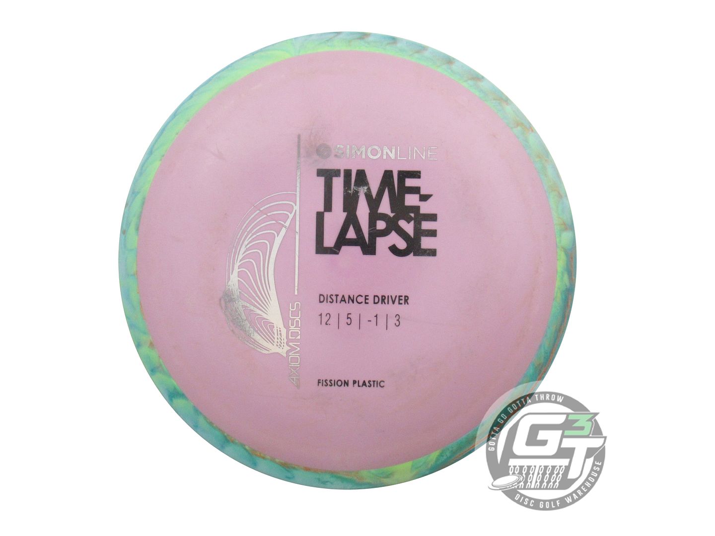 USED Axiom Discs [LIZOTTE] Fission Time Lapse 166g Lilac Swirl Rim Driver Disc
