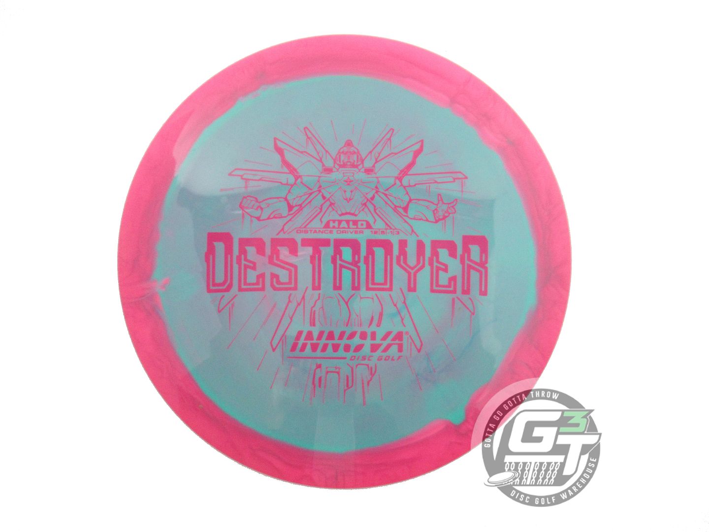 USED Innova Halo Star Destroyer 171g Pink-Seafoam Distance Driver Golf Disc