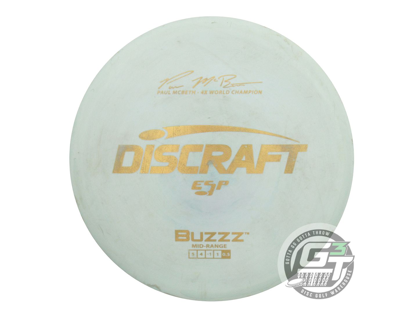 USED Discraft [McBETH] ESP Buzzz 172g Mint Blue Gold Glitter Foil Midrange Disc