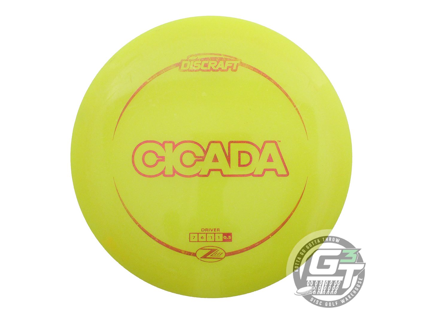 USED Discraft X-OUT Z Lite Cicada 162g Yellow Pink Tron Foil Fairway Driver Disc