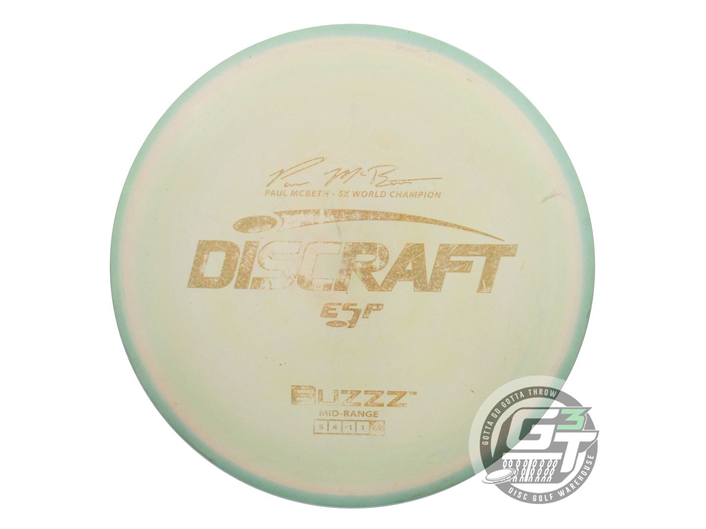 USED Discraft [McBETH] ESP Buzzz 179g Lime-Yellow Gold Glitter Midrange Disc