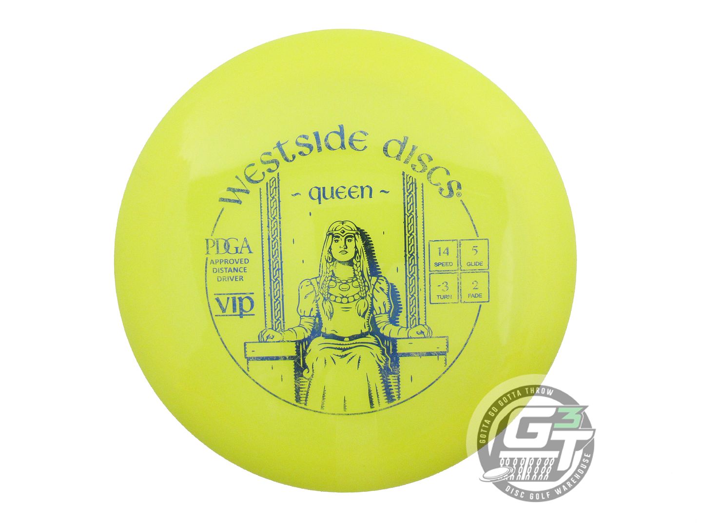 USED Westside Discs VIP Queen 173g Yellow Blue Foil Distance Driver Golf Disc