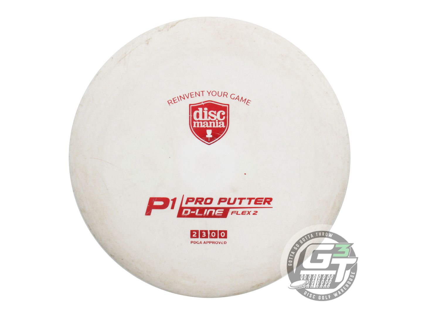 USED DiscMania D-Line Flex 2 P2 174g White Red Foil Putter Golf Disc