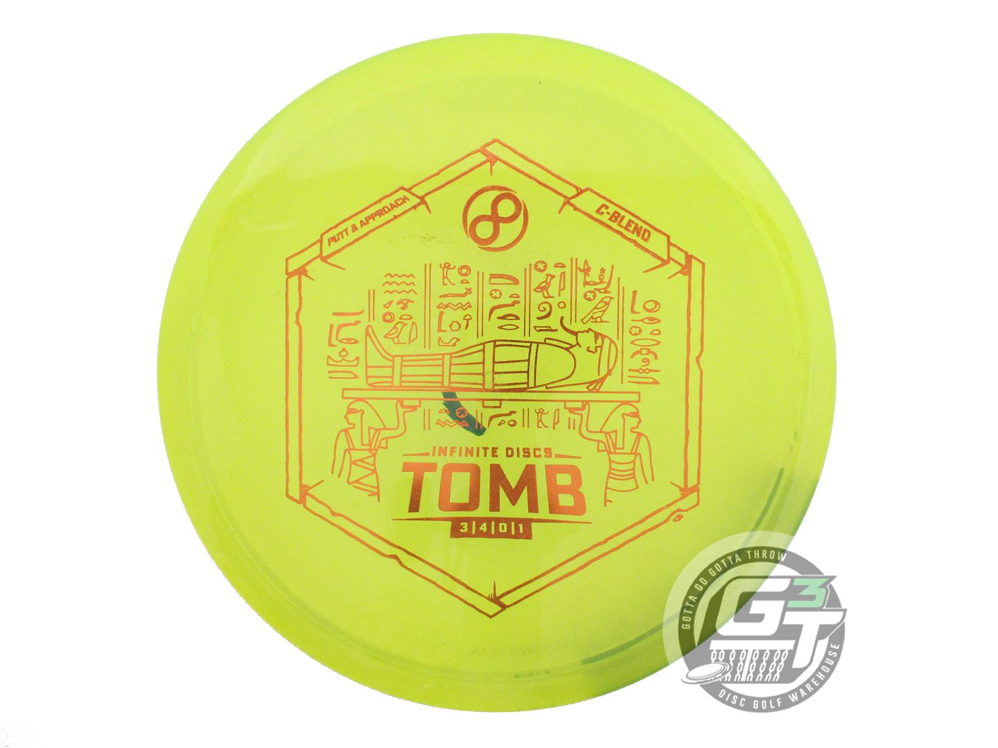 USED Infinite C-Blend Tomb 174g Yellow Copper Foil Putter Golf Disc