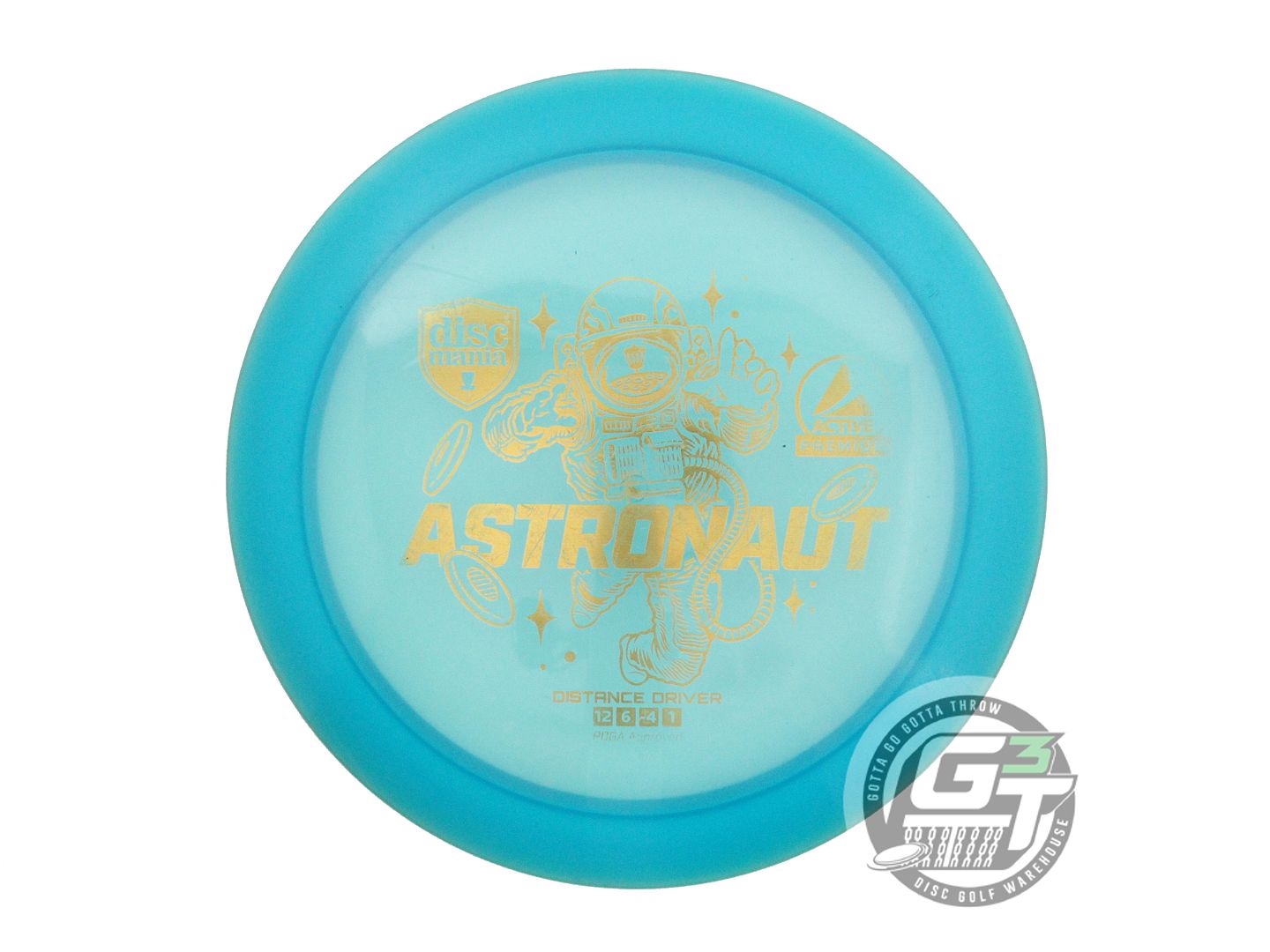 USED DiscMania Active Premium Astronaut 172g Teal Gold Foil Fairway Driver Disc