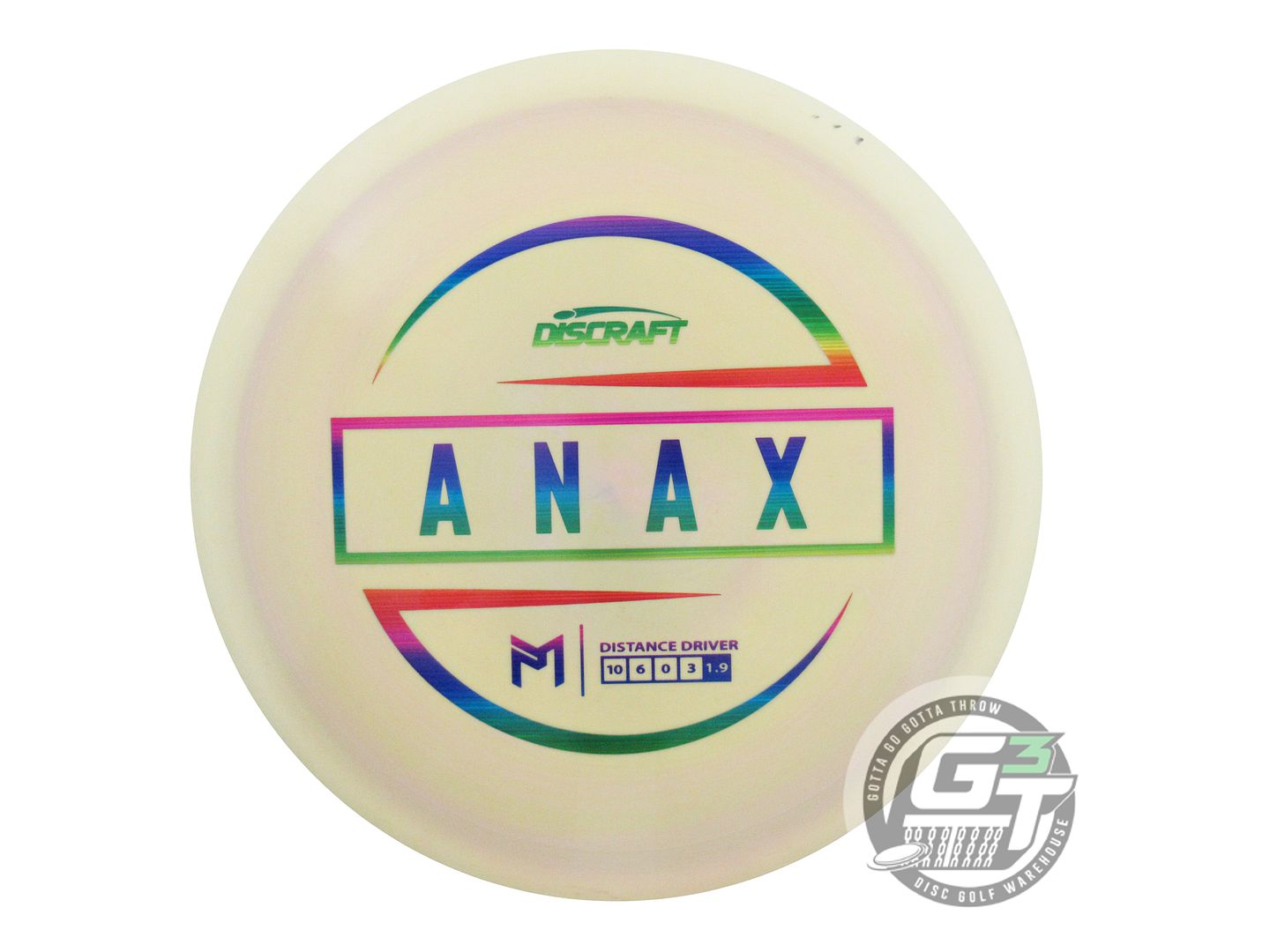 USED Discraft [McBETH] ESP Anax 175g Yellow Rainbow Laser Foil Driver Golf Disc