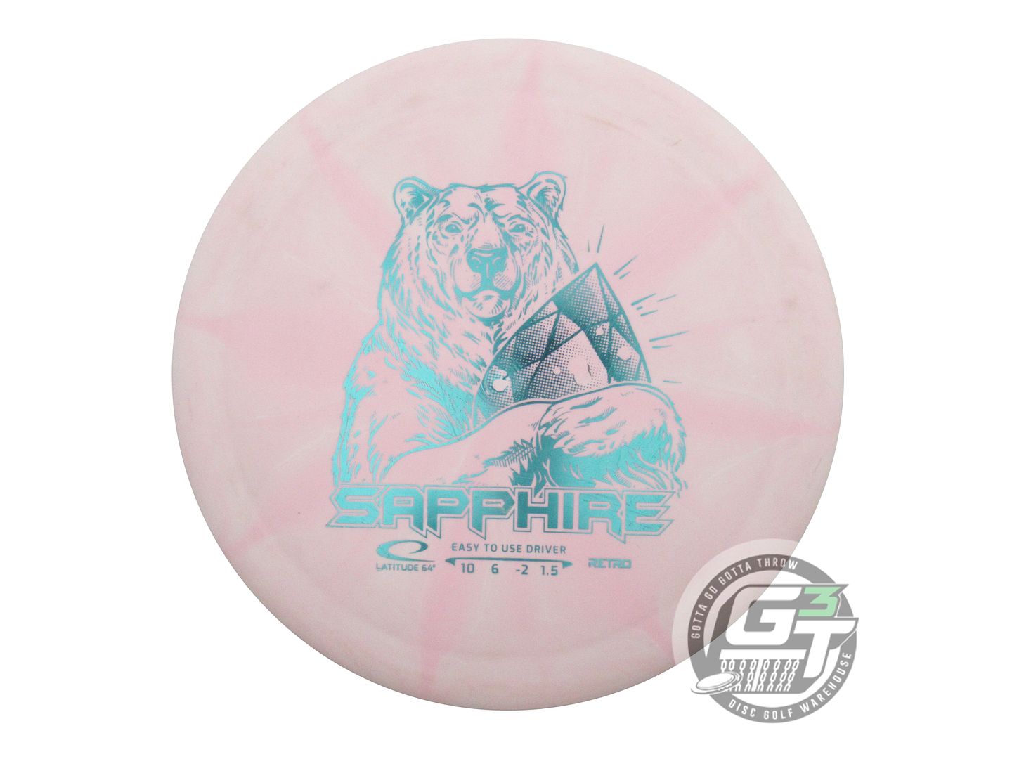 USED Latitude 64 Retro Burst Sapphire 164g Lt. Pink Aqua Foil Driver Golf Disc