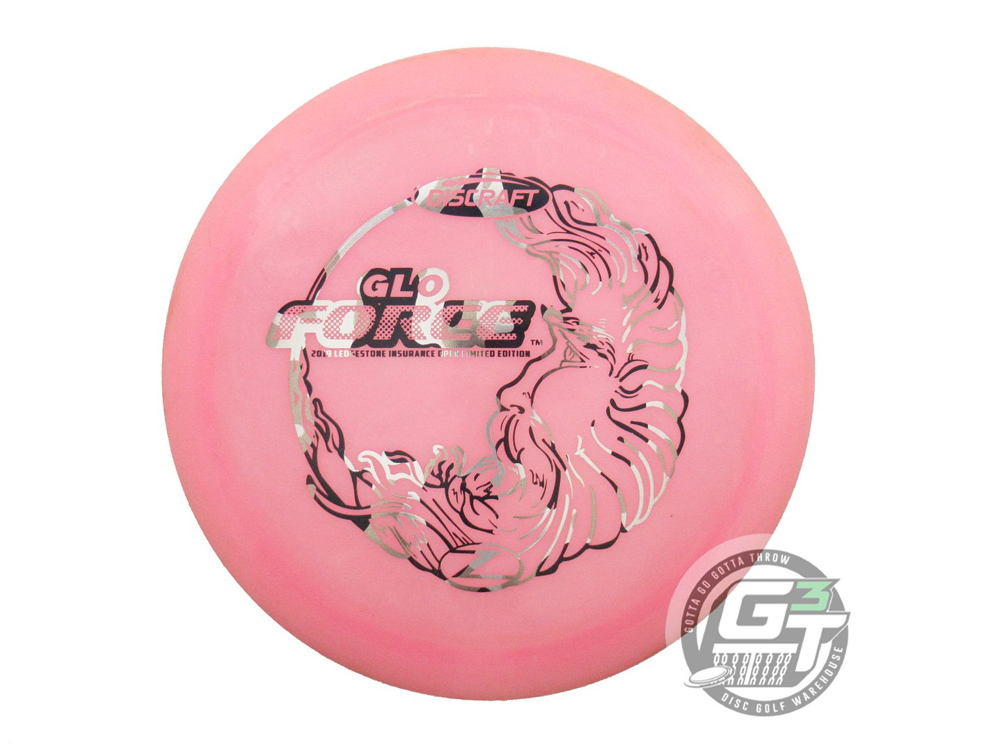 USED Discraft [LEDGESTONE] Z Glo Force 176g Pink Zebra Foil Distance Driver Disc
