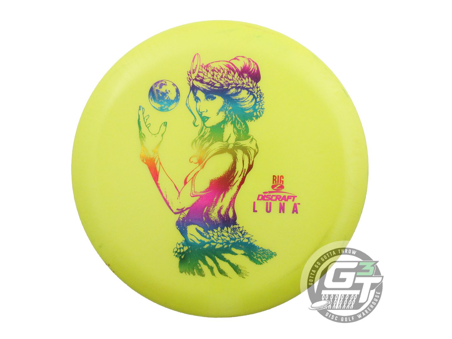 USED Discraft [McBETH] Big Z Luna 177g Yellow Rainbow Foil Putter Golf Disc