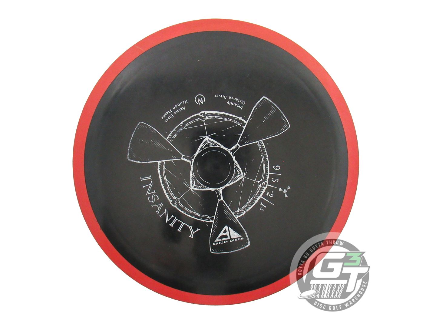 USED Axiom Discs Neutron Insanity 170g Black Red Rim Distance Driver Golf Disc